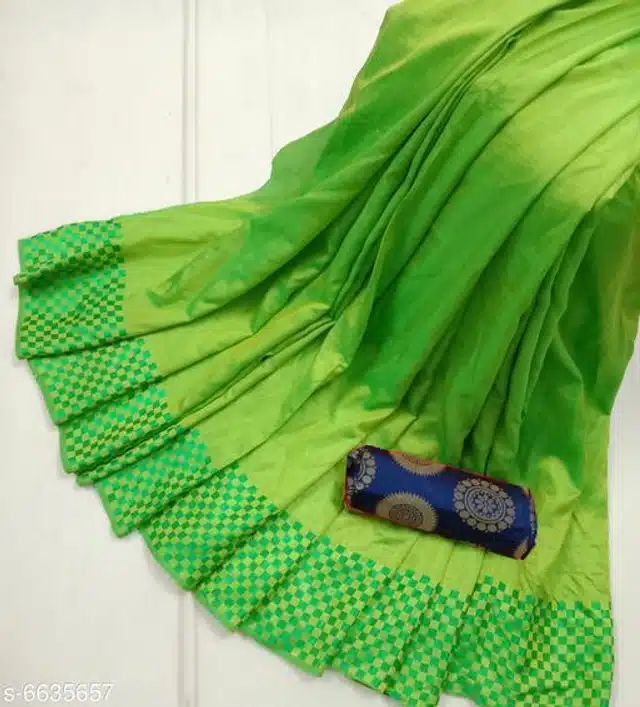 Sana Silk Saree for Women (Green, 6.3 m)