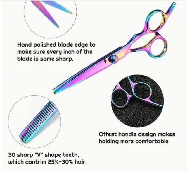 Stag Hair Cutting Scissor (Multicolor)
