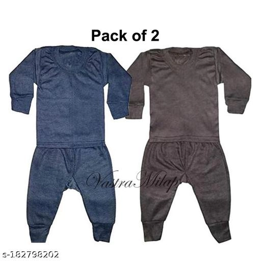 Woolen Thermal Set for Kids (Multicolor, 0-3 Months) (Set of 2)