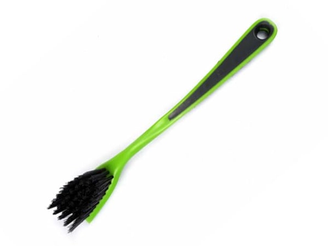 Plastic Heavy Duty Kitchen & Bath Scrub Brush with Rubber Grip (Green)