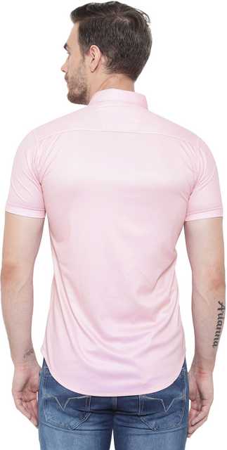 Men's Printed Casual Shirt (Pink, L) (ASM231)