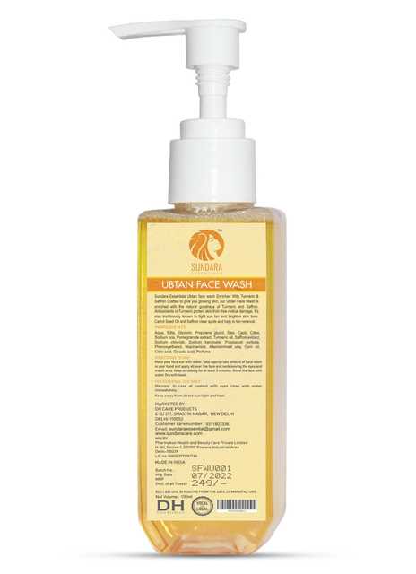 Sundara Essentials Ubtan Face Wash with Turmeric & Saffron for Tan Removal (Pack of 1, 100 ml) (DH-12)