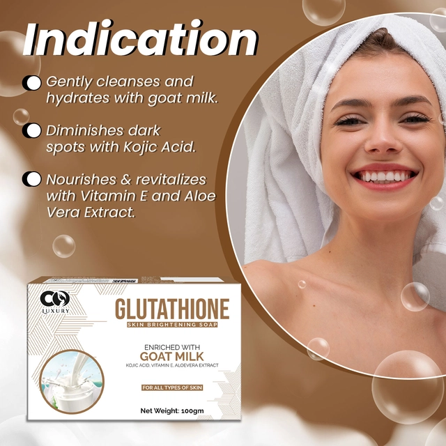 Co-Luxury Glutathione Goat Milk Skin Brightening Bathing Soap (100 g, Pack of 2)