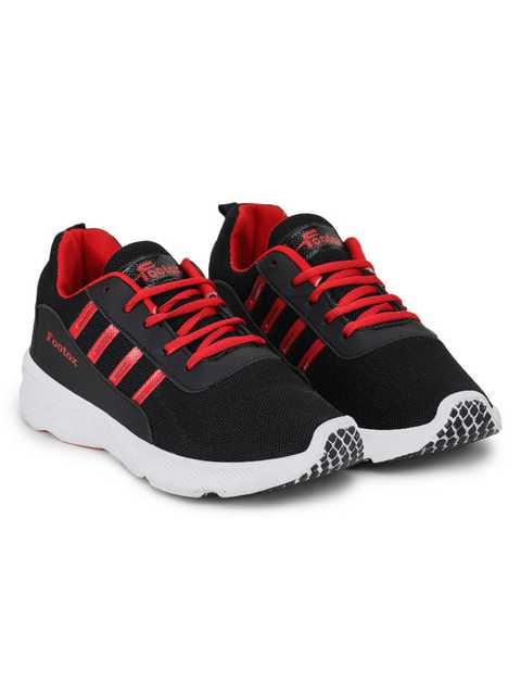 Footox Casual Men Casual Shoes (Black & Red, 8) (FF-41)