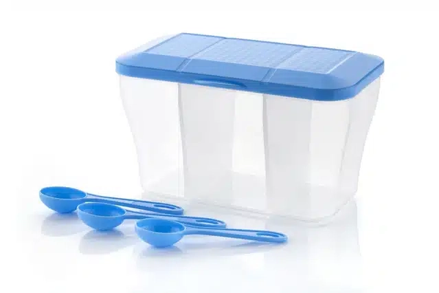 Multipurpose Plastic 3 In 1 Masala Box For Kitchen 1100 ml With 3 Spoons