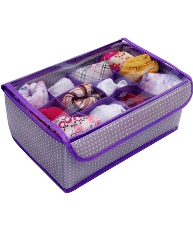 Non-woven Foldable Cloth Cover cum Organizer (Purple)