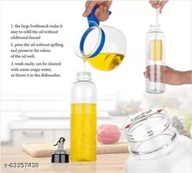 Plastic Oil Dispenser Bottle (Transparent, 1000 ml)