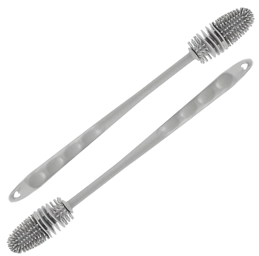 Narrow Neck Bottle Cleaning Brushes (Grey, Pack of 2)