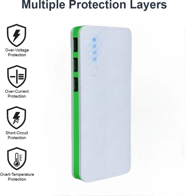 20000 mAh Power Bank (White & Green)