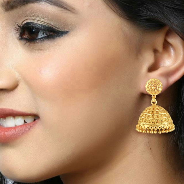 Alloy Gold Plated Earrings for Women (Gold, Set of 1)