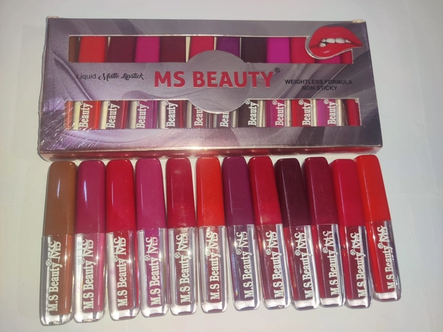 MS Beauty Styling Matte Liquid Lipsticks (Multicolor, Pack of 12)