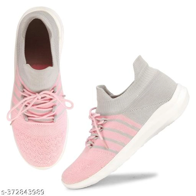 Sport Shoes for Women (Pink & Grey, 3)