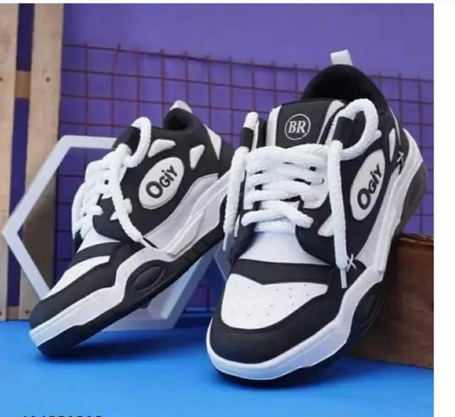 Casual Shoes for Men (Black & White, 6)