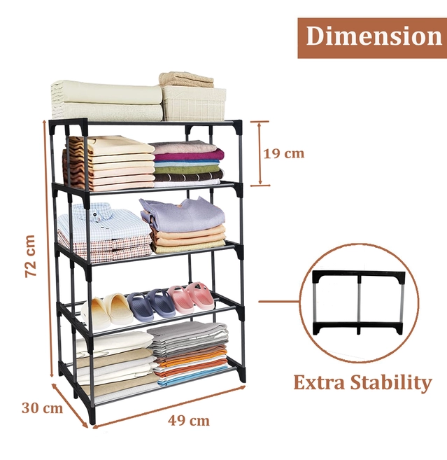 5 Layers Book Shelf (Black)