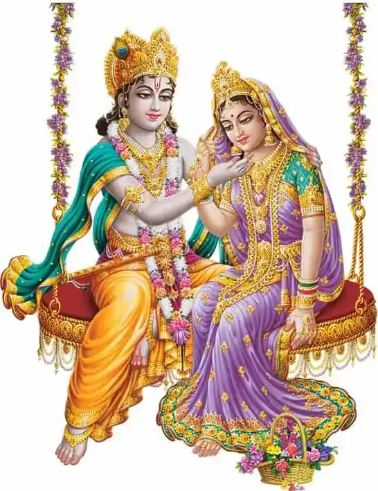 गॉड & गोड्स झूले वाले राधा कृष्णा मॉडर्न आर्ट 111 वॉल स्टीकर (40 x 60 x 0.1 Cm)