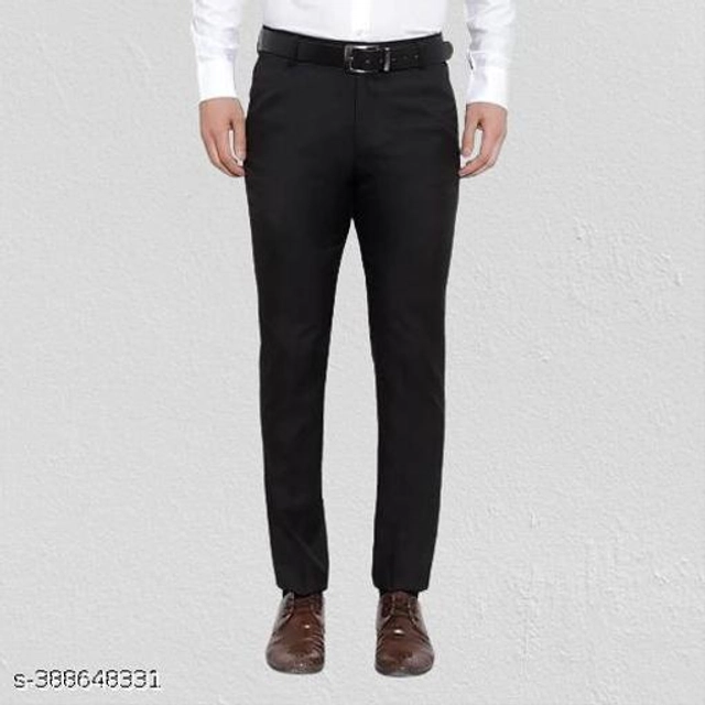 Polyester Formal Pant for Men (Black, 28)