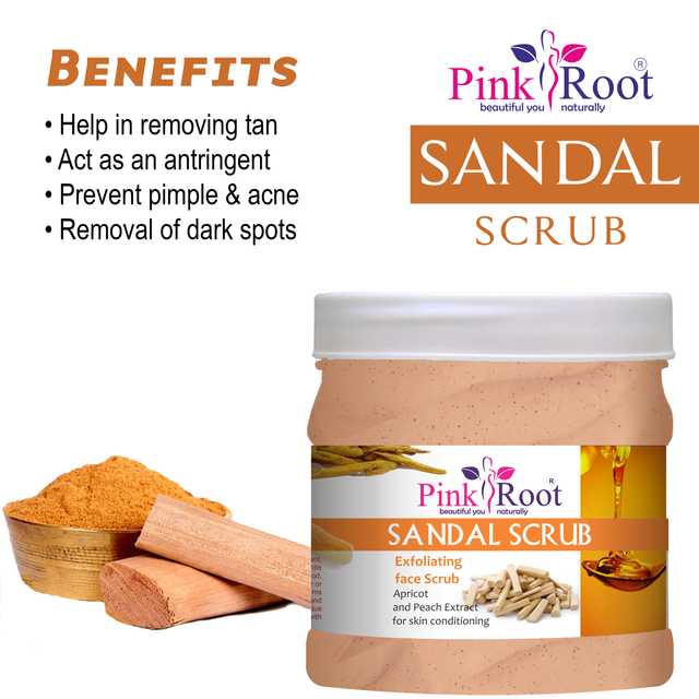 Pink Root Sandal Face Scrub (Pack Of 1, 500 ml) (MI-155)