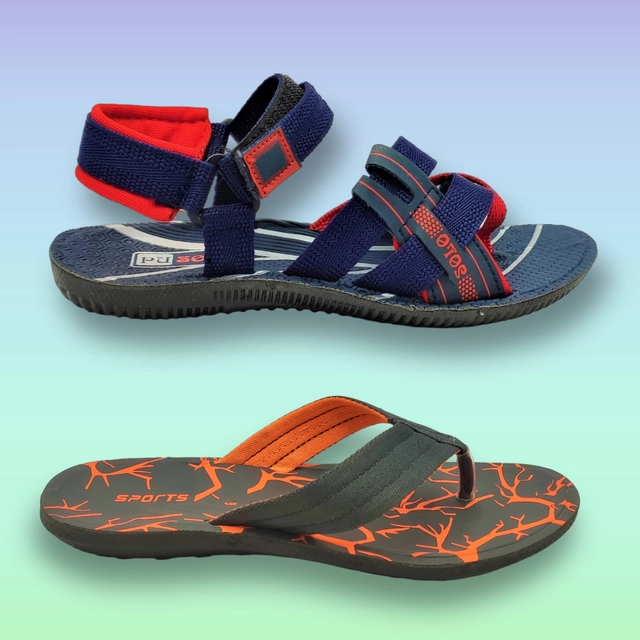 Slipper with Sandals for Men (Multicolor, 6) (Pack of 2)