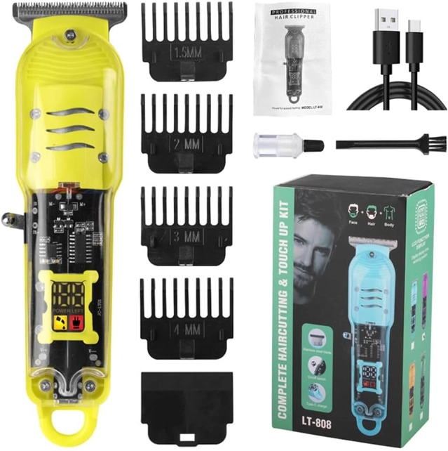 Plastic Rechargeable Trimmer for Men (Yellow & Black)