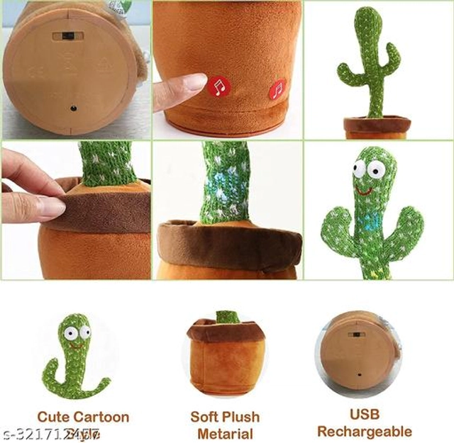 Dancing Cactus Talking Toy for Kids (Multicolor)