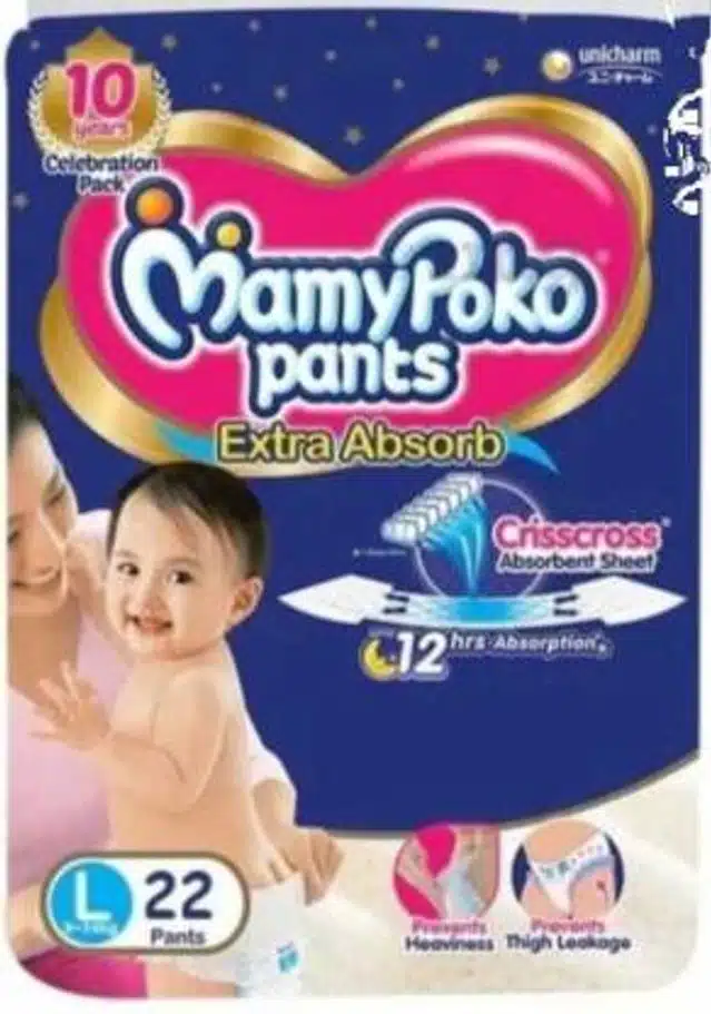MamyPoko Pants 22 Pcs Baby Diaper (L, Set of 1)