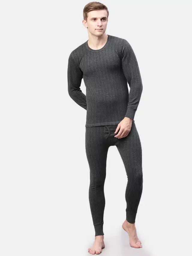 Polycotton Thermal Set for Men (Grey, S)