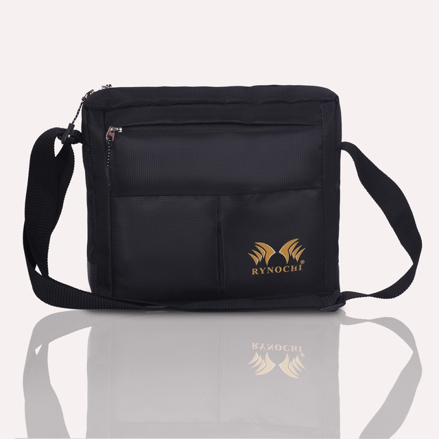 RYNOCHI Messenger Crossbody Bag for Men (Black)