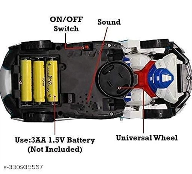 Battery Operated Converting Car to Robot Toy for Kids (Multicolor)