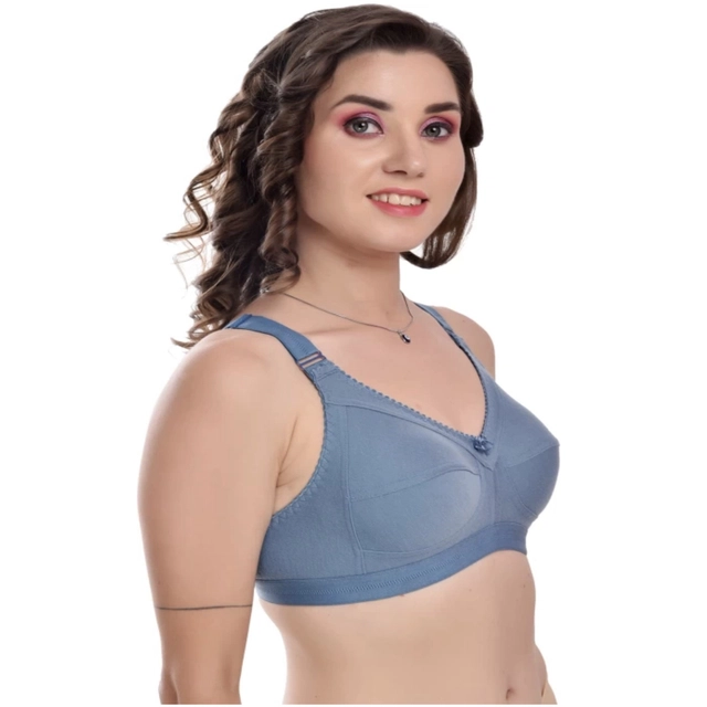 Cotton Solid Non Padded Bras for Women (Multicolor, 30) (Pack of 3)