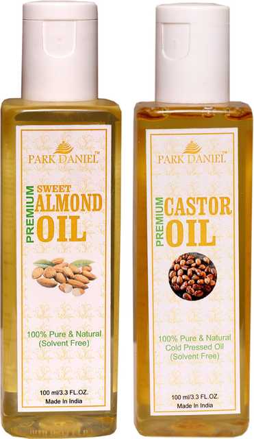 Park Daniel Sweet Almond Oil & Castor Oil (Pack of 2, 100 ml) (SE-1457)