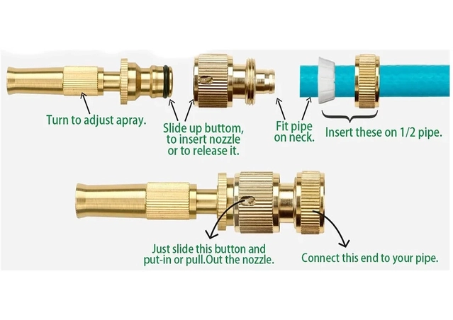 Solid Brass Nozzle (Gold)