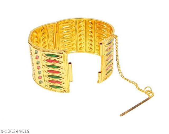 Brass Gold Plated Bangles for Women (Multicolor, 2.2)