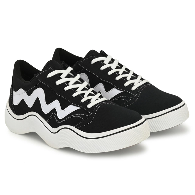 Casual Shoes for Men (White & Black, 6)