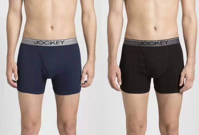 Jockey Cotton Solid Trunks for Men (Multicolor, S) (Pack of 2 )