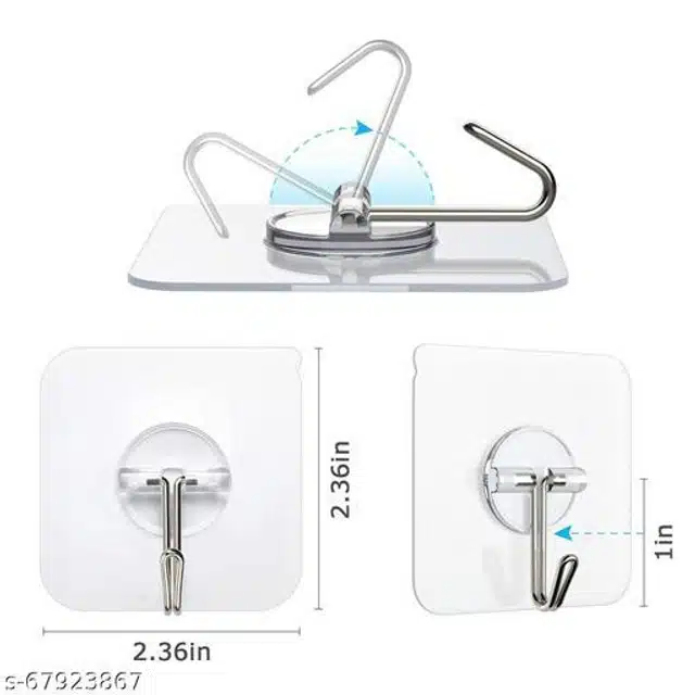 Plastic Wall Hooks (Silver Pack of 12)