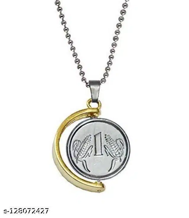 Pendant with Chain for Women (Silver & Gold)