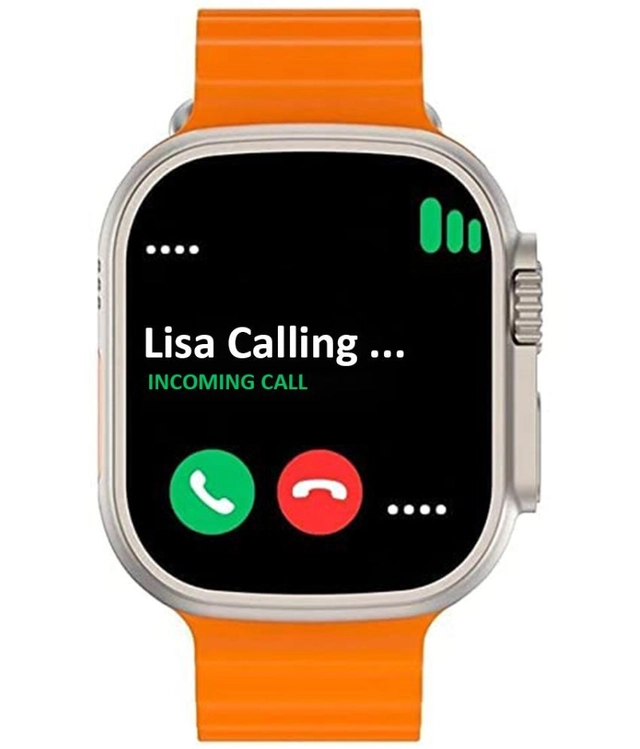 Tecsox 2.19" Screen Metal Sheel BT Calling Orange Smart Watch (Pack of 1)