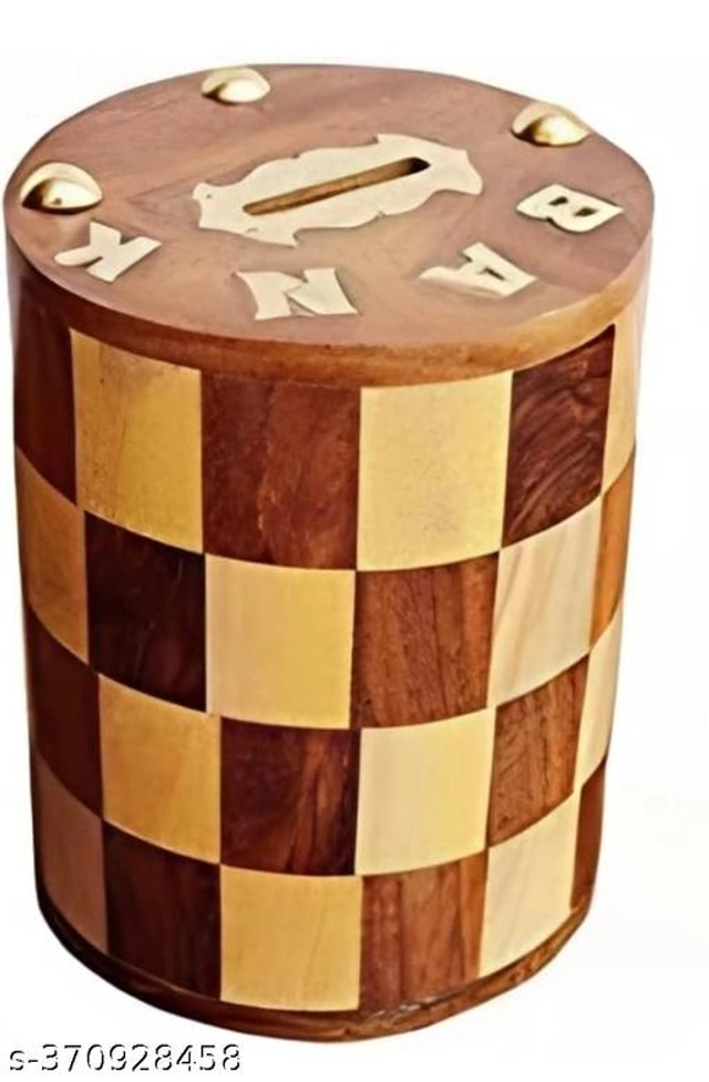 Wooden Money Bank (Brown & Beige)