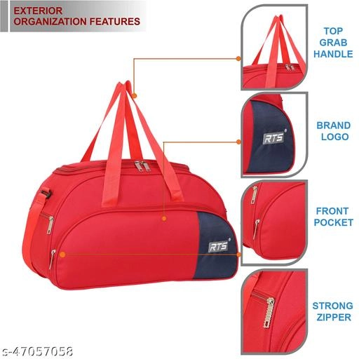 Polyester Duffel Bag (Red & Blue)