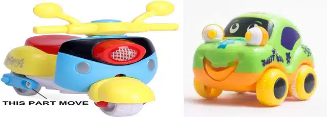 Mini Smiley Car with Scooter Toy (Set of 2, Multicolor)