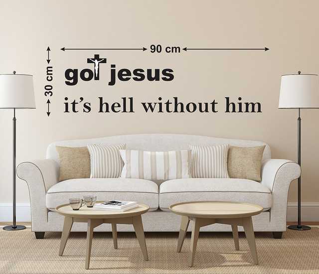 Walldecors Vinyl Jesus Quote Sticker (60cm*80cm) (LAC-200)