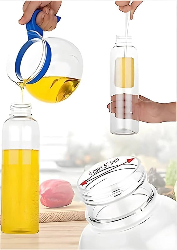 Magic Plus 1 Litre Food-Grade Plastic Transparent Oil Dispenser For Cooking (Pack Of 1)