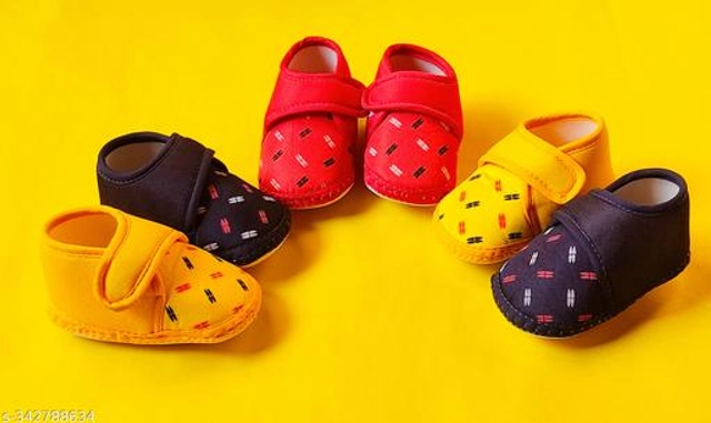 Shoes for Infants (Multicolor, 0-3 Months) (Pack of 3)