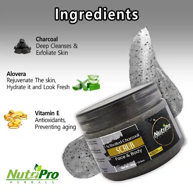 NutriPro Charcoal Face Scrub (300 g)