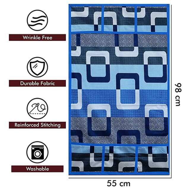 WISHLAND 1 Pc Fridge Cover for Top with 6 Pockets, 2 Handle Cover, 3 Fridge Mats (Set of 6, 21X39 inch) (A-483)