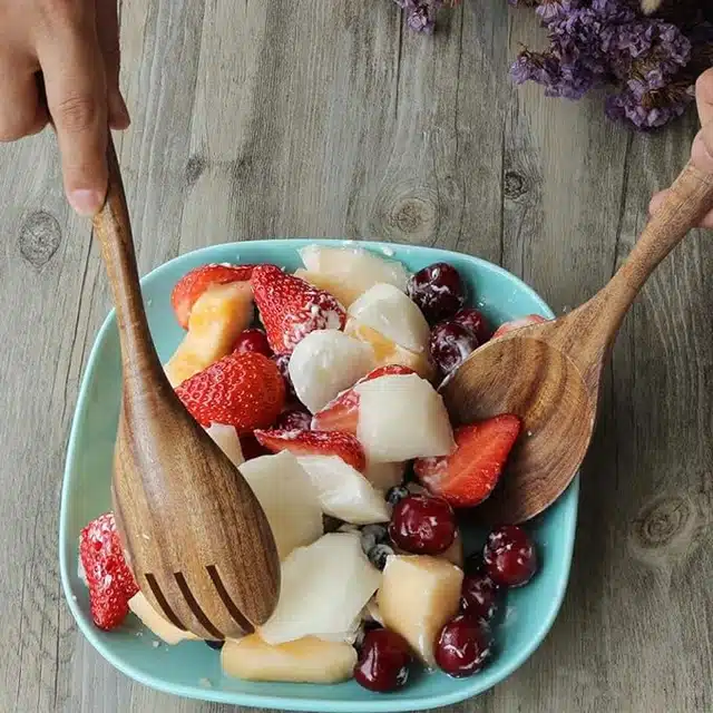 Wooden Cooking & Serving Spoons (Brown, Set of 5)