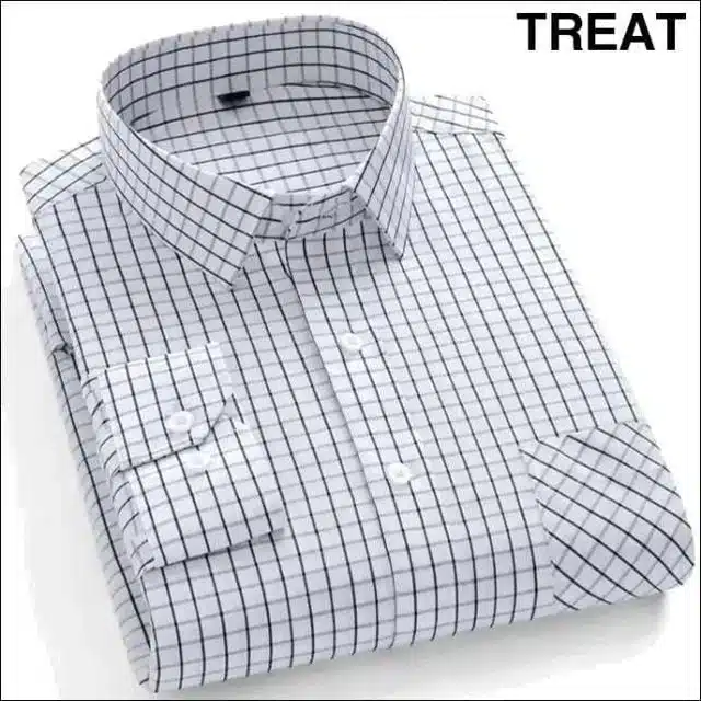 Full Sleeves Striped Shirt for Men (White, S)