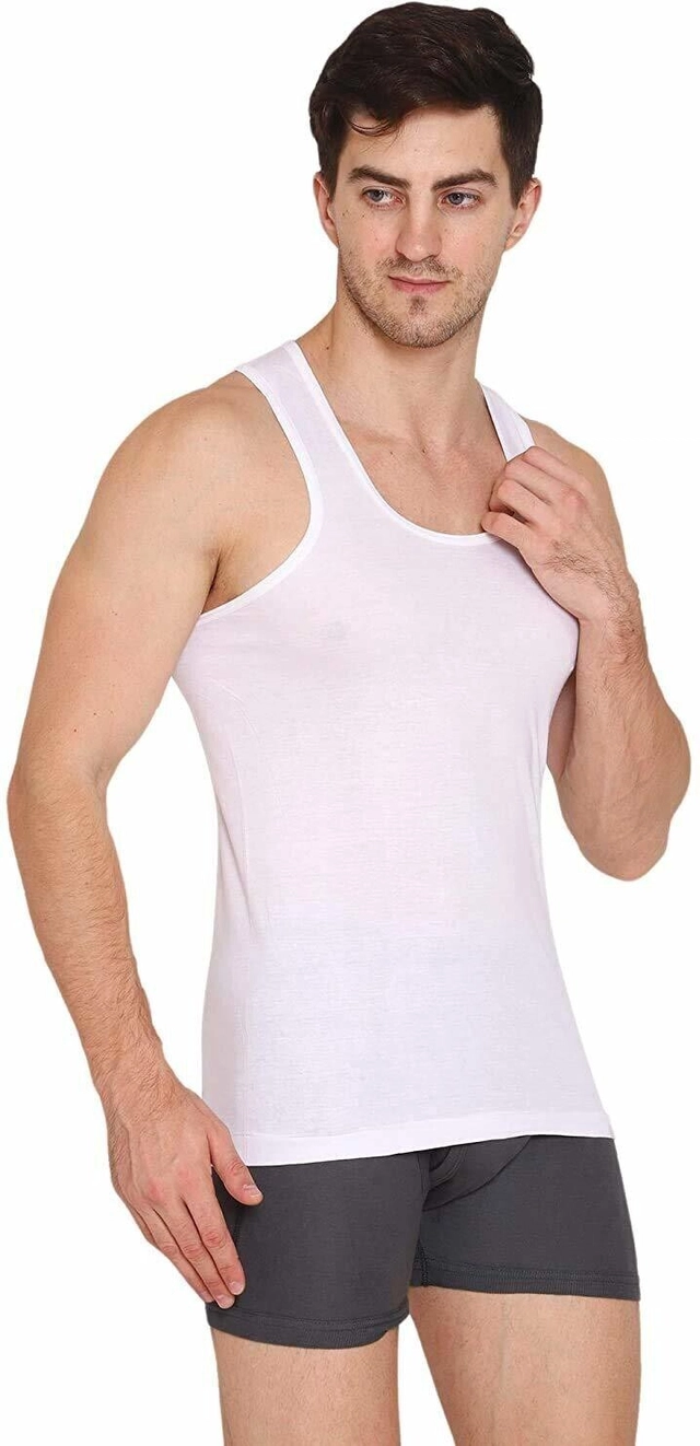 Cotton Vests for Men (White, 80) (Pack of 6)