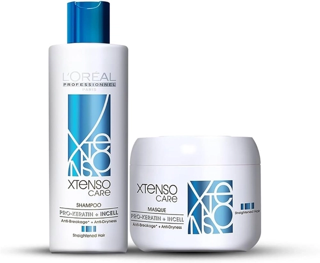 L'Oreal Professionnel Xtenso Care Shampoo For Straightened Hair, 250 Ml |Xtenso Care Mask, 196 Gm | Shampoo & Mask For Starightened Hair And And Smooth Hair, Combo Of 2