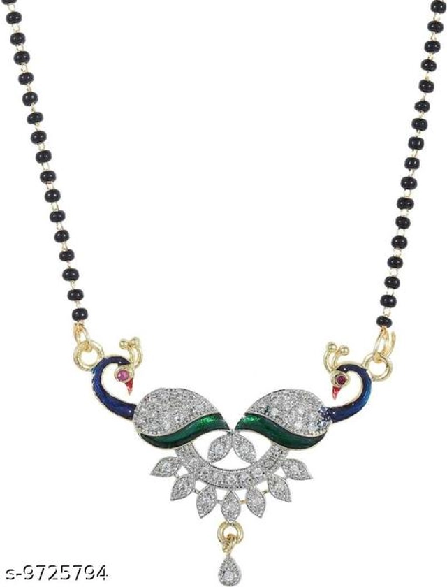 Alloy Mangalsutra with Earrings for Women (Multicolor, Set of 1)